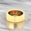 Designer EMJ Ruby and Diamond 18K Yellow Gold Ring