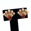 Retro 4.20 ctw. Citrine Fan Earrings