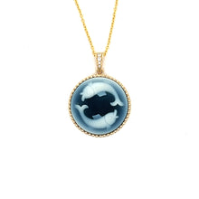  Diamond, 14K Yellow Gold and Agate Pisces Zodiac Cameo Necklace