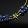 Vintage David Webb 1145cttw Lapis, Green Enamel 18Kt Yellow Gold 34" Necklace