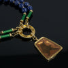 Vintage David Webb 1145cttw Lapis, Green Enamel 18Kt Yellow Gold 34" Necklace