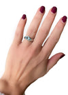 Kite Cut Aquamarine and Diamond Platinum Ring