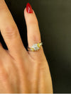 Vintage Mikimoto Natural Fancy Yellow & White Diamond Platinum Ring
