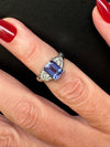 Vintage Tanzanite & Diamond Platinum Ring