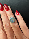 Vintage Black Opal & Diamond Platinum Ring