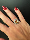 Estate Imperial Topaz & Diamond Platinum Ring