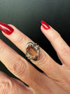 Estate Imperial Topaz & Diamond Platinum Ring