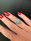 Estate Black Opal & Diamond Platinum Ring