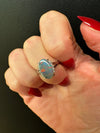 Estate Black Opal & Diamond Platinum Ring