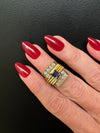 Estate Diamond & Tanzanite 18k Yellow Gold Ring