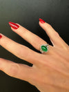 Estate Diamond & Jade Platinum Ring