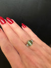 Estate Cats Eye Chrysoberyl & Diamond Platinum Ring