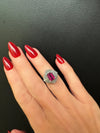 Estate Diamond & Tourmaline Platinum Ring