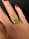 Estate Diamond & Platinum Peridot Ring