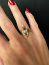 Estate Designer Imperial Topaz & Diamond 18K White & Yellow Gold Ring