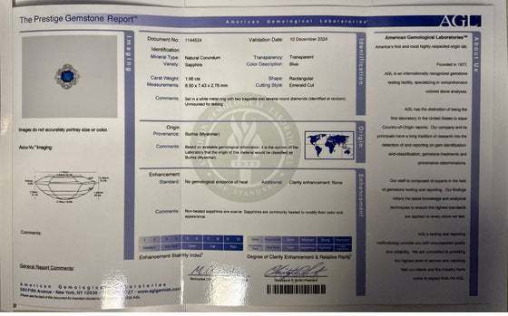 No Heat Burma Sapphire and Diamond Platinum Ring