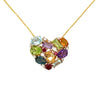 Multicolor Gemstone Heart Necklace