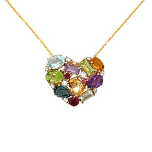  Multicolor Gemstone Heart Necklace