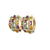 Multicolor Gemstone 14K Yellow Gold Earrings