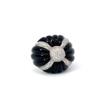  Onyx & Diamond X Ring