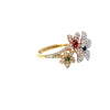 Emerald, Ruby, Sapphire and Diamond Flower Size 6.75 Ring