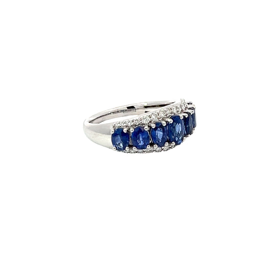 Sapphire and Diamond 18K White Gold Ring