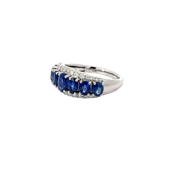 Sapphire and Diamond 18K White Gold Ring