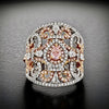 Contemporary Designer Gregg Ruth Natural Fancy Light Pink (GIA) Diamond 18Kt White & Rose Gold Ring