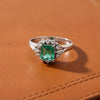 Fine Emerald and Diamond Platinum Ring