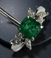 Designer Sena Emerald and Diamond Platinum Ring