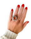Zydo 5.10 ct Orange Sapphire and Diamond 18K White Gold Ring