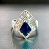 Estate Designer 1.86 ct Fine Sapphire Diamond Platinum Ring 14984