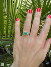 Fine Emerald and Diamond Platinum Ring