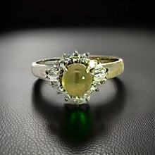  Estate 1.44 ct Cat's Eye Tourmaline Diamond Platinum Ring 14996