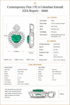 Contemporary Designer A.V. 1.92ct Colombian Emerald & Diamond 14K White Gold Pendant