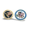The Presidential American Flag Diamond, Ruby, Sapphire Lapel Brooch 14K Yellow Gold 15308