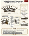 Designer Mikimoto Cultured Pearl and Platinum Crown Brooch