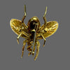 Vintage Black & Yellow Plique-A-Jour Enamel and Old European Cut Diamond 18K Yellow Gold Bee Brooch