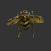 Vintage Black & Yellow Plique-A-Jour Enamel and Old European Cut Diamond 18K Yellow Gold Bee Brooch