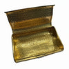 Vintage Italian 1960's Woven 18K Yellow Gold and Diamond Minaudiere/Evening Purse with Leather Outer Case