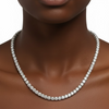 Straight Line Diamond Necklace 25.08cttw I-J SI1-SI2 14K White Gold
