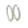 Designer Arato Of Italy Diamond In/Out Hoop 18K White Gold Earrings