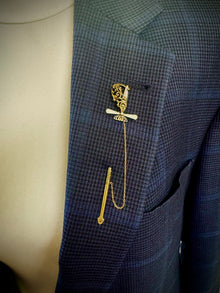  Victorian Royalty Sword French Enamel and Diamond Brooch