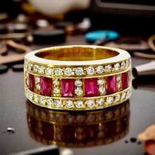  Designer EMJ Ruby and Diamond 18K Yellow Gold Ring