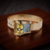 Birks Natural No Heat 13.68ct Yellow Sapphire (Sri Lanka) and Diamond 14Kt/Platinum Buckle Bracelet
