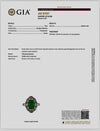 Estate Natural Color Jadeite & Diamond Platinum Ring (GIA)