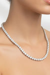 Contemporary 20.00 cttw Diamond Riviera 14K White Gold Graduated Necklace