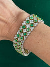 Designer Emerald and Diamond 18K Yellow and White Gold Bracelet