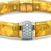 Estate Soho Of Italy .66 ctw Diamond and Gold Enamel Bangle