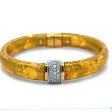  Estate Soho Of Italy .66 ctw Diamond and Gold Enamel Bangle